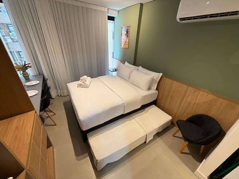 Studio p/ 3 em maceío | A 350m da praia e da orla